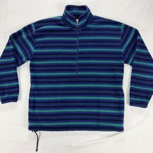 Vintage GAP Pro Fleece Quarter Zip Pullover Sweatshirt Blue‎ Green Womens XS